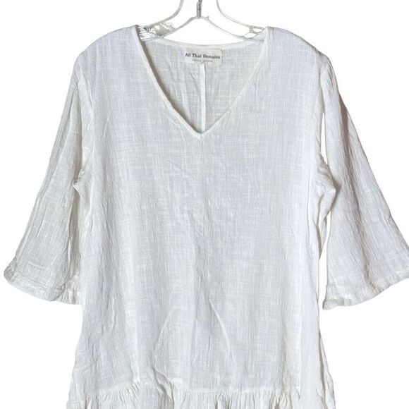 All That Remains Cotton Gauzy Midi Dress White Australian Sustainable AU12/US 8 - Picture 7 of 13